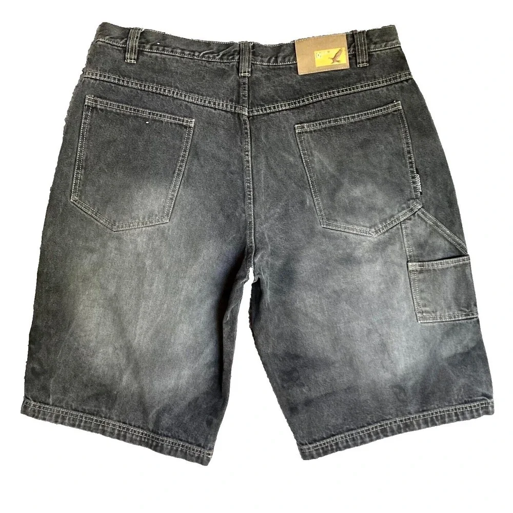 VTG Godbody Streetgear Baggy Jorts Cargo Mens 40 4040 Hip Hop Black Denim 40X13